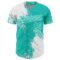Custom White Aqua 3D Pattern Design Abstract Brush Stroke Authentic Baseball Jersey