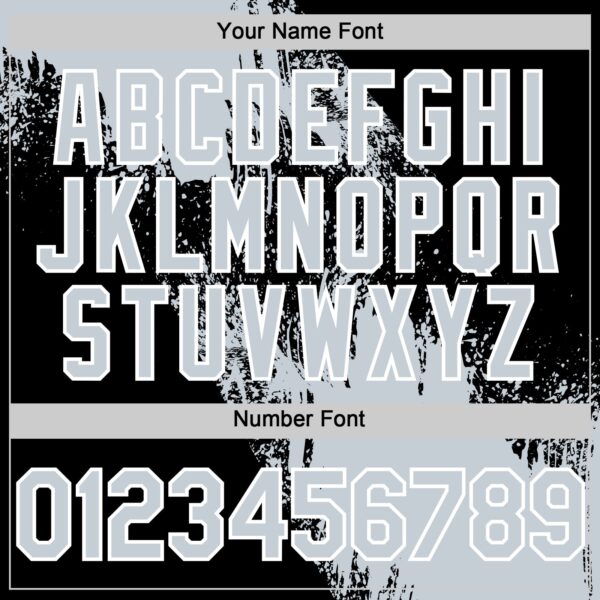 Custom Silver Black-White 3D Pattern Design Abstract Brush Stroke Authentic Baseball Jersey