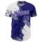 Custom White Dark Purple 3D Pattern Design Abstract Brush Stroke Authentic Baseball Jersey