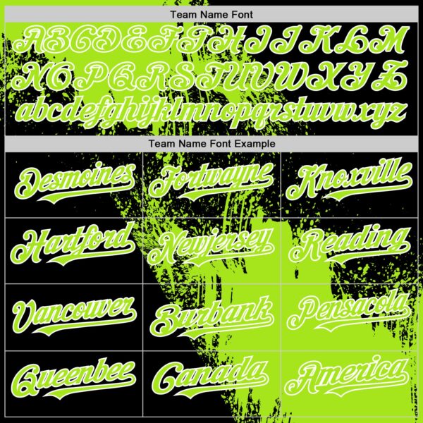 Custom Neon Green Black-White 3D Pattern Design Abstract Brush Stroke Authentic Baseball Jersey