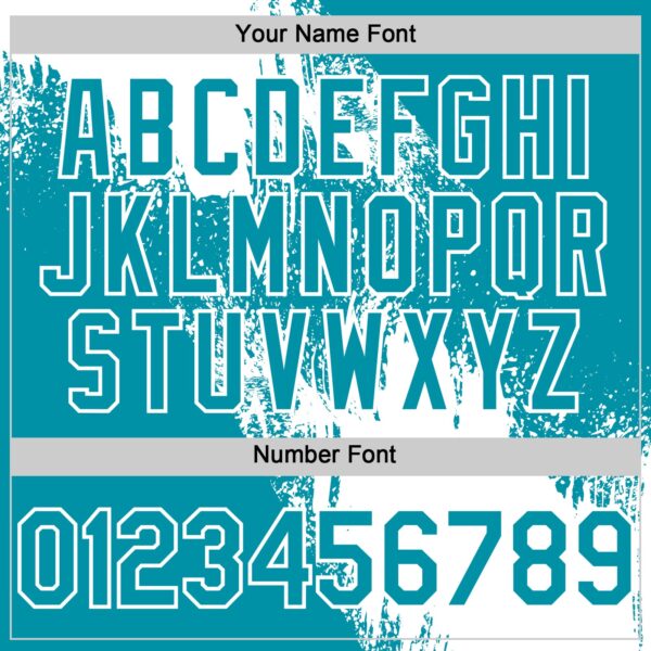 Custom White Teal 3D Pattern Design Abstract Brush Stroke Authentic Baseball Jersey