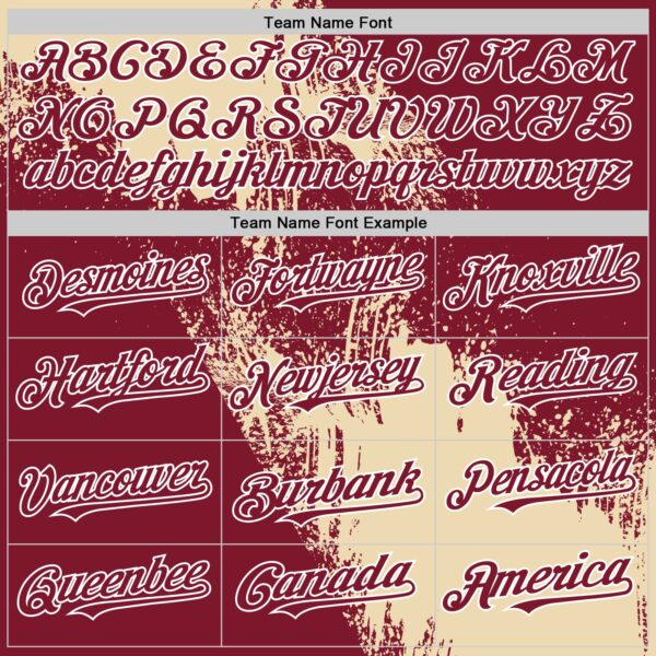 Custom Cream Crimson-White 3D Pattern Design Abstract Brush Stroke Authentic Baseball Jersey