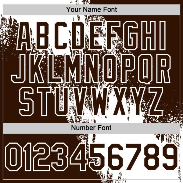 Custom White Brown 3D Pattern Design Abstract Brush Stroke Authentic Baseball Jersey