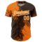 Custom Bay Orange Brown-White 3D Pattern Design Abstract Brush Stroke Authentic Baseball Jersey