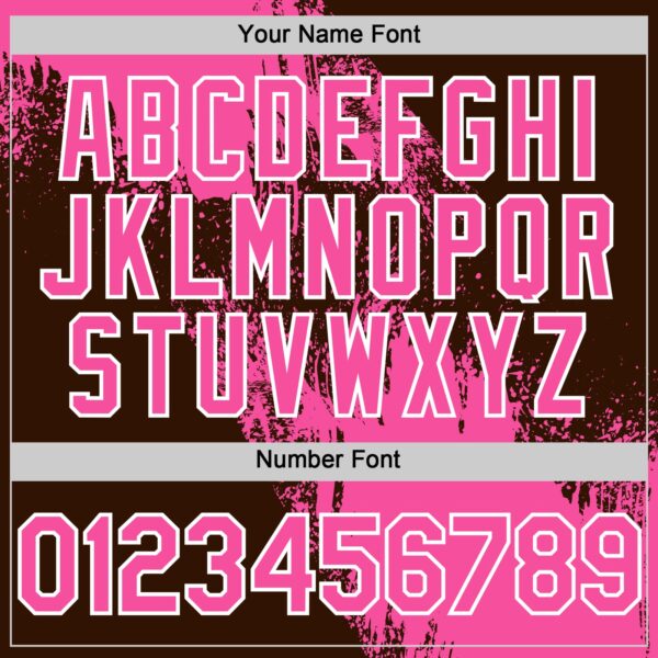 Custom Pink Brown-White 3D Pattern Design Abstract Brush Stroke Authentic Baseball Jersey
