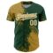 Custom Old Gold Green-White 3D Pattern Design Abstract Brush Stroke Authentic Baseball Jersey