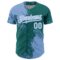 Custom Light Blue Teal-White 3D Pattern Design Abstract Brush Stroke Authentic Baseball Jersey
