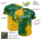 Custom Yellow Kelly Green-White 3D Pattern Design Abstract Brush Stroke Authentic Baseball Jersey