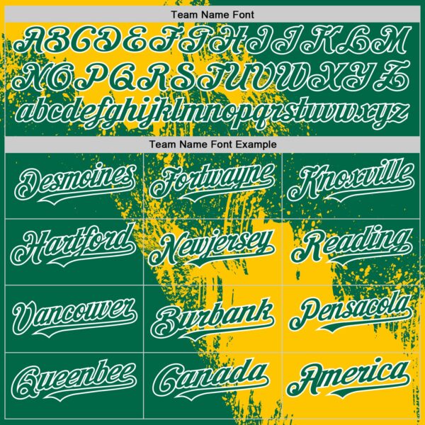 Custom Yellow Kelly Green-White 3D Pattern Design Abstract Brush Stroke Authentic Baseball Jersey
