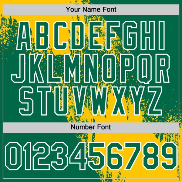 Custom Yellow Kelly Green-White 3D Pattern Design Abstract Brush Stroke Authentic Baseball Jersey