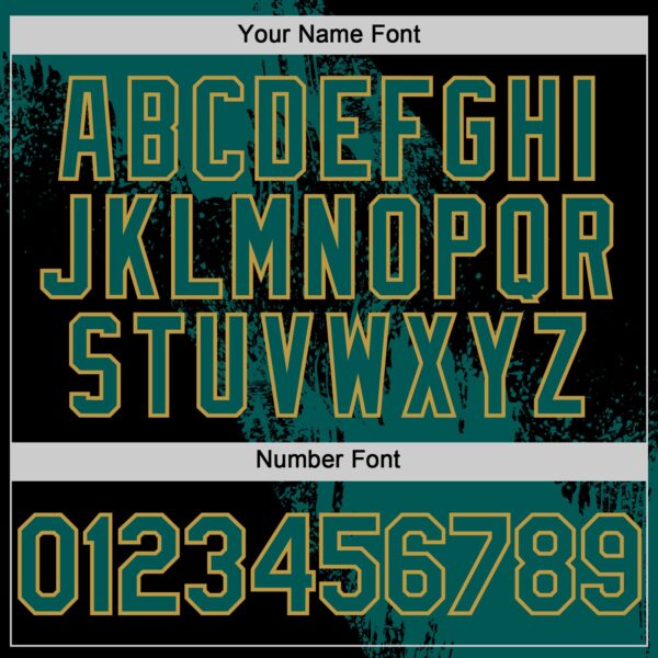 Custom Midnight Green Black-Old Gold 3D Pattern Design Abstract Brush Stroke Authentic Baseball Jersey