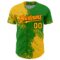 Custom Yellow Grass Green-Red 3D Pattern Design Abstract Brush Stroke Authentic Baseball Jersey