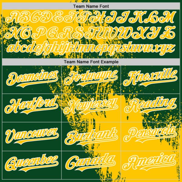 Custom Yellow Green-White 3D Pattern Design Abstract Brush Stroke Authentic Baseball Jersey