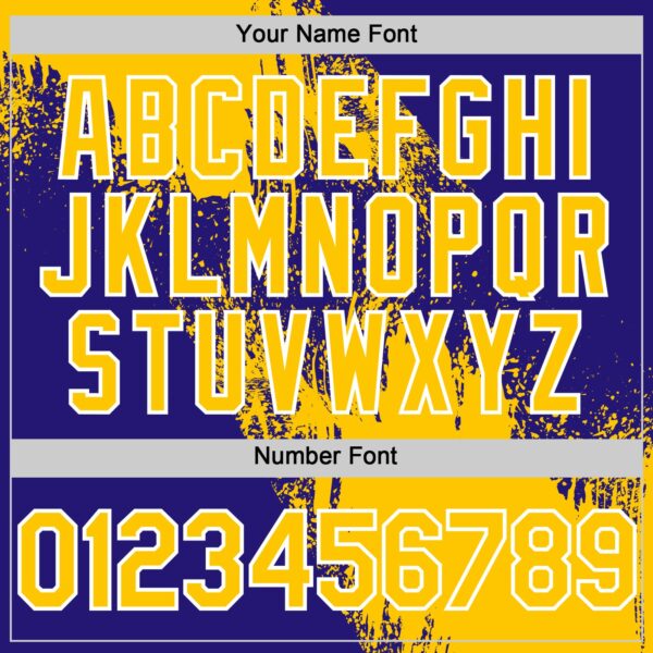Custom Yellow Dark Purple-White 3D Pattern Design Abstract Brush Stroke Authentic Baseball Jersey