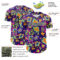 Custom Purple Black-White 3D Pattern Design Rave Psychedelic Fluid Art Authentic Baseball Jersey