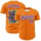 Custom Bay Orange Purple-White 3D Pattern Design Rave Psychedelic Neon Fluid Art Authentic Baseball Jersey