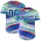 Custom White Royal 3D Pattern Design Rave Psychedelic Holographic Vaporwave Style Authentic Baseball Jersey