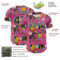 Custom Hot Pink Black-White 3D Pattern Design Rave Psychedelic Geometry Authentic Baseball Jersey