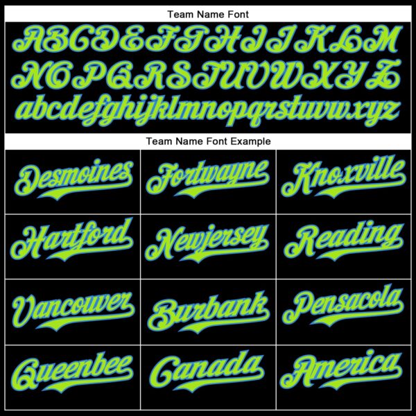 Custom Black Neon Green-Electric Blue 3D Pattern Design Rave Psychedelic Fluid Art Authentic Baseball Jersey