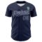 Custom Navy White 3D Pattern Design Rave Psychedelic Neon Dinosaur Authentic Baseball Jersey
