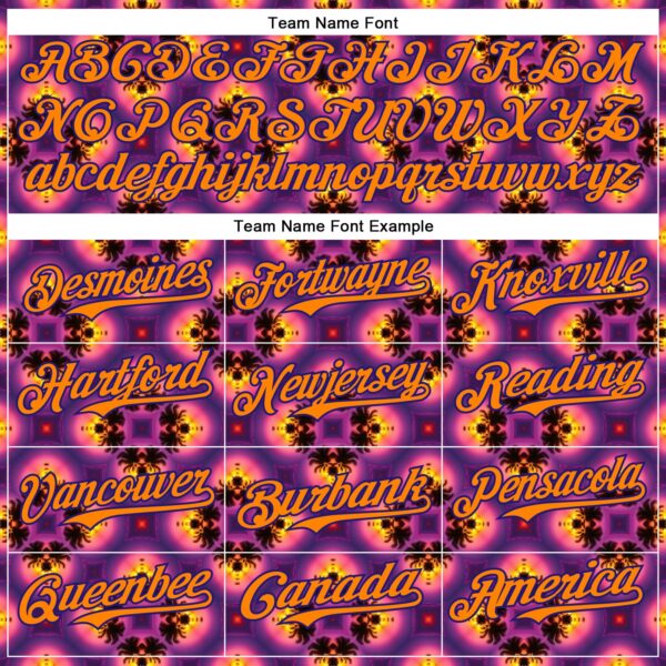 Custom Purple Bay Orange-Dark Purple 3D Pattern Design Rave Psychedelic Flower Authentic Baseball Jersey