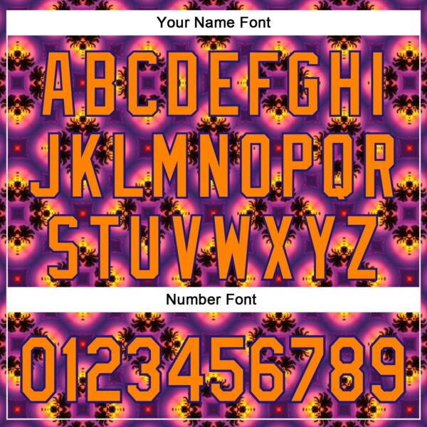 Custom Purple Bay Orange-Dark Purple 3D Pattern Design Rave Psychedelic Flower Authentic Baseball Jersey