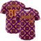 Custom Purple Bay Orange-Dark Purple 3D Pattern Design Rave Psychedelic Flower Authentic Baseball Jersey