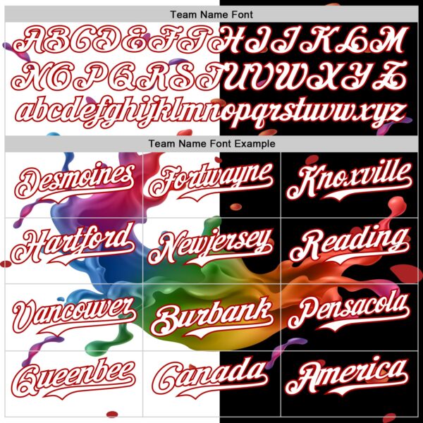 Custom Black White-Red 3D Pattern Design Liquid Splatter Authentic Baseball Jersey