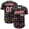 Custom Black White-Red 3D Pattern Design Splash Authentic Baseball Jersey
