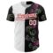 Custom Black White-Red 3D Pattern Design Liquid Splatter Authentic Baseball Jersey