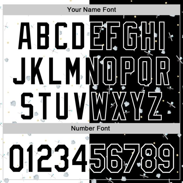 Custom Black White 3D Pattern Design Space Satellite Authentic Baseball Jersey