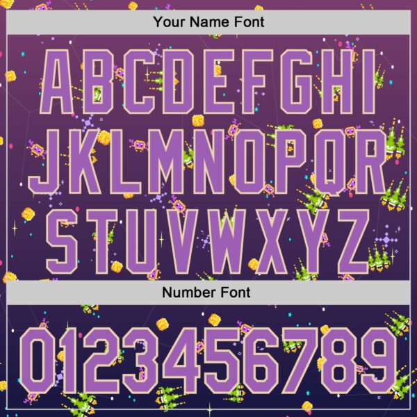Custom Purple Medium Purple-City Cream 3D Pattern Design Retro Pixel Arcade Game Authentic Baseball Jersey