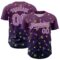 Custom Purple Medium Purple-City Cream 3D Pattern Design Retro Pixel Arcade Game Authentic Baseball Jersey