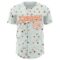 Custom White Orange 3D Pattern Design Retro Pixel Arcade Game Authentic Baseball Jersey