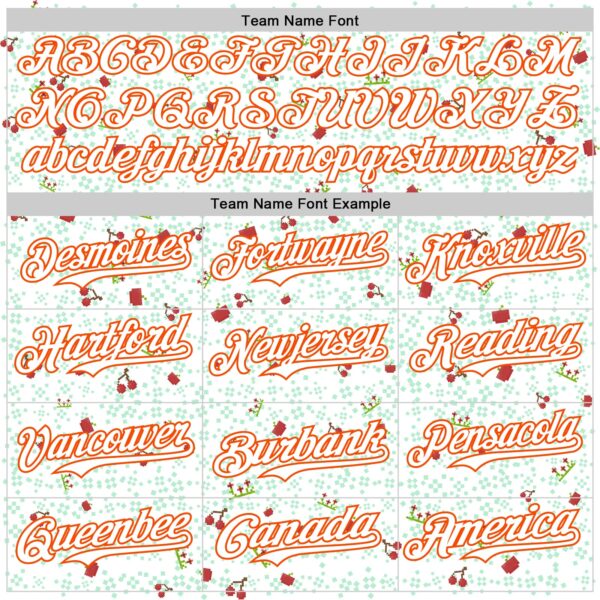 Custom White Orange 3D Pattern Design Retro Pixel Arcade Game Authentic Baseball Jersey