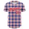 Custom White Fire Red-Royal 3D Pattern Design Patriotic American Symbol Plaid Authentic Baseball Jersey