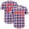 Custom White Fire Red-Royal 3D Pattern Design Patriotic American Symbol Plaid Authentic Baseball Jersey