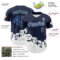 Custom Navy US Navy Blue-White 3D Pattern Design Patriotic American Spirit President's Day Authentic Baseball Jersey