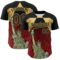 Custom Black Red-Old Gold 3D Pattern Design Patriotic American Symbol Statue of Liberty Authentic Baseball Jersey