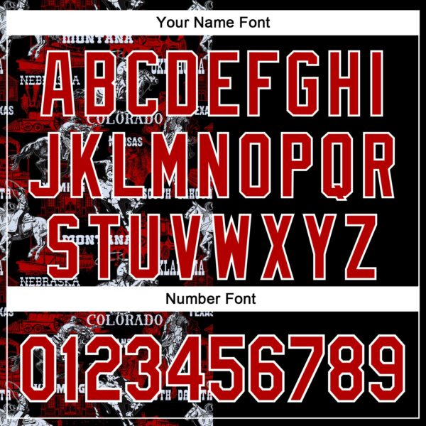 Custom Black Red-White 3D Pattern Design Patriotic American Spirit Rodeo Cowboy Authentic Baseball Jersey