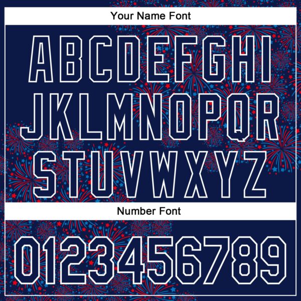Custom Navy White 3D Pattern Design Patriotic American Spirit Firework Authentic Baseball Jersey