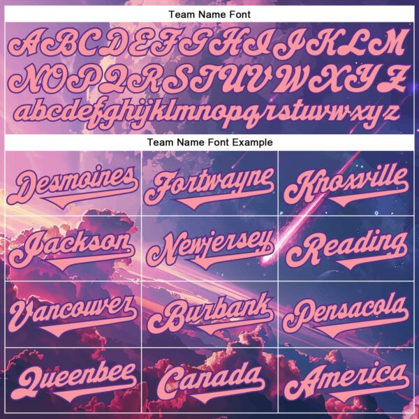 Custom Purple Medium Pink 3D Pattern Design Outer Space Authentic Baseball Jersey