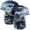 Custom Blue White-Shadow Blue 3D Pattern Design Outer Space Light Swords Authentic Baseball Jersey