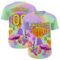 Custom Purple Neon Yellow 3D Pattern Design Trippy Psychedelic Magic Mushrooms Authentic Baseball Jersey