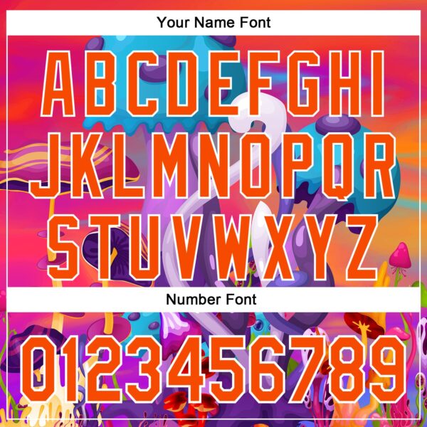 Custom Red Orange Purple-White 3D Pattern Design Trippy Psychedelic Magic Mushrooms Authentic Baseball Jersey