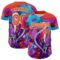 Custom Red Orange Purple-White 3D Pattern Design Trippy Psychedelic Magic Mushrooms Authentic Baseball Jersey