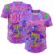 Custom Purple Deep Pink-White 3D Pattern Design Trippy Psychedelic Magic Mushrooms Authentic Baseball Jersey