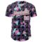 Custom Black Medium Pink-Ice Blue 3D Pattern Design Trippy Magic Mushrooms Peace Sign Authentic Baseball Jersey