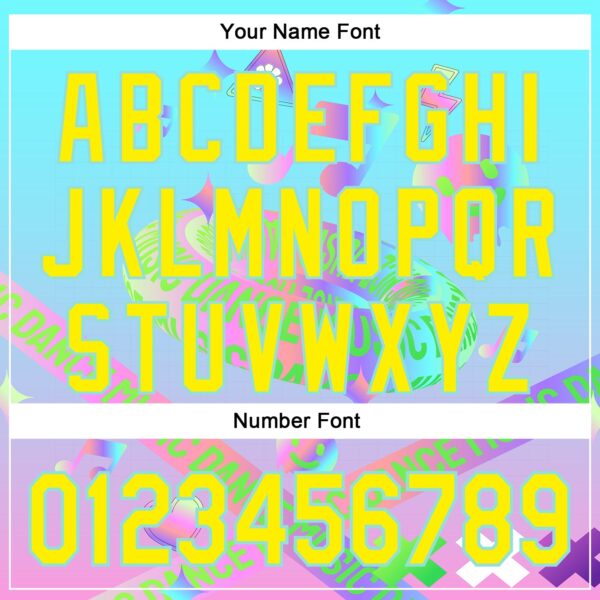 Custom Blue Light Yellow-Ice Blue 3D Pattern Design Trippy Dance Music Acid Authentic Baseball Jersey