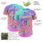 Custom Purple Medium Pink-Ice Blue 3D Pattern Design Trippy Smiley Face Acid Authentic Baseball Jersey